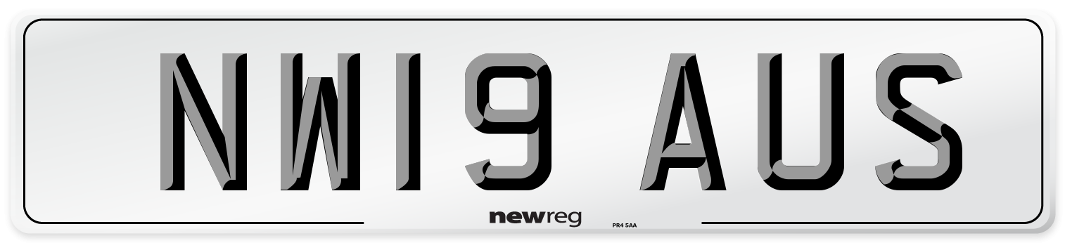 NW19 AUS Number Plate from New Reg